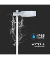 6W LED bolderkar / tuinlamp, RA90 - Wit, IP65, 4000K, 102,5cm hoog, incl. lichtbron