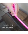 12W/m Neon Flex 24V - Roze, 10m Rol