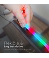 5m 10W/m Magic RGB Neon Flex LED strip, 360° - 24V, IP20, rond, 25mm breedte