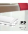 10000mAh Power Bank, 22.5W Fast Charger - Wit, Aluminium, 2x USB, 1x Type-C, Li-Pol