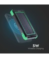10000mAh Solar Wireless Powerbank, 10W - Zwart, aluminium, opladen via zonne-energie