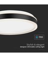 42W LED designer plafondlamp - Rond, zwart, 4400lm, 4000K, TRIAC dimbaar, IP20