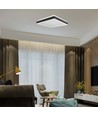 38W LED designer plafondlamp - 4000K, 4000lm, IP20, zwart/wit, vierkant/rond