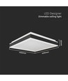 38W LED designer plafondlamp - 4000K, 4000lm, IP20, zwart/wit, vierkant/rond