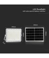 180W LED breedstraler op zonne-energie, 4000K - Incl. 20W zonnepaneel, IP65, afstandsbediening, wit