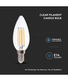 E14 5,5W LED filament kaarslamp - Dimbaar, helder glas, 110lm/W