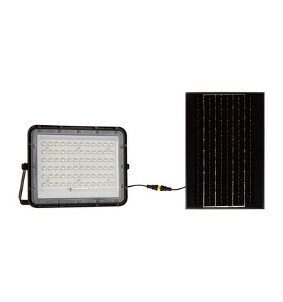 120W LED breedstraler op zonne-energie met paneel - 1200lm, IP65, incl. afstandsbediening, zwart, buiten