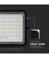 120W LED breedstraler op zonne-energie met paneel - 1200lm, IP65, incl. afstandsbediening, zwart, buiten