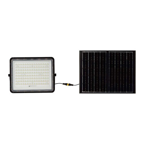 20W LED breedstraler op zonne-energie met sensor en afstandsbediening - 1800lm, IP65, 4000K, zwarte behuizing