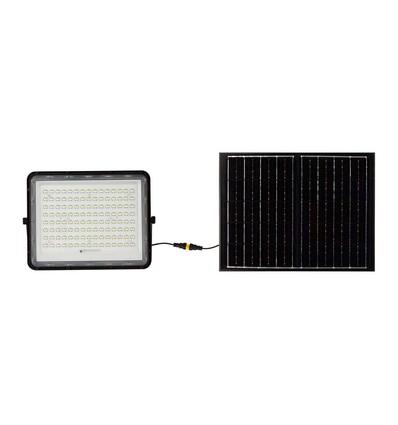 20W LED breedstraler op zonne-energie met sensor en afstandsbediening - 1800lm, IP65, 4000K, zwarte behuizing