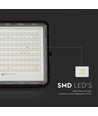 20W LED breedstraler op zonne-energie met sensor en afstandsbediening - 1800lm, IP65, 6400K, zwarte behuizing
