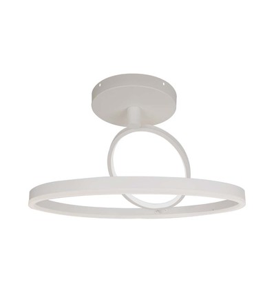 38W LED plafondlamp metaal - Ø50cm, wit, dubbel rond design, 4000lm, 3000K, IP20