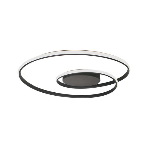 48W LED design plafondlamp - 5150lm, Triac dimbaar, Ø60cm, zwart, 3000K