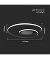48W LED design plafondlamp - 5150lm, Triac dimbaar, Ø60cm, zwart, 3000K