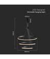 46W LED pendellamp met 3 ringen, dimbaar - 4900lm, 3000K, zwart, modern design