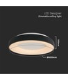 49W LED decoratieve plafondlamp, dimbaar - Ø60cm, 106lm/W, zwart, 3000K, Triac dimbaar