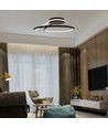 54W LED designer hanglamp, dimbaar - Zwart, 4000K, 5330lm, ronde abstracte vorm