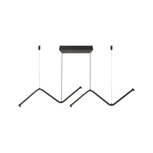 100cm 12W LED hanglamp - Double zig-zag design, 4000K, zwarte afwerking