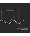 100cm 12W LED hanglamp - Double zig-zag design, 4000K, zwarte afwerking