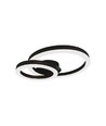 20W LED designer plafondlamp - Twee overlappende ringen, Ø45cm, zwart, 3000K, 105lm/W