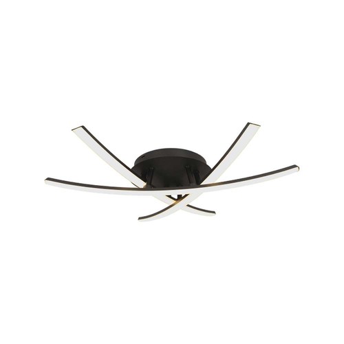 20W LED designer plafondlamp - 3 gekruiste buizen, 105lm/W, zwarte afwerking, 3000K