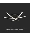 20W LED designer plafondlamp - 3 gekruiste buizen, 105lm/W, zwarte afwerking, 3000K