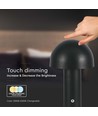 3W oplaadbare LED tafellamp, zwart - 3-in-1 CCT, dimbaar, touch, 5V, 1800mAh batterij
