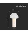 LED tafellamp - 1800mAh batterij, Ø150x250, 3-in-1, wit, Hus