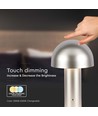 V-Tac oplaadbare 3-in-1 tafellamp - Champagne/Goud, IP20, touch dimbaar