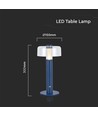1W oplaadbare LED tafellamp - Violet, dimbaar, 3000K, USB opladen, 30cm hoog