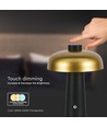 3W oplaadbare LED tafellamp - Touch dimbaar, 3-in-1 CCT, goud/zwart, incl. USB-kabel