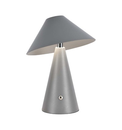 3W oplaadbare LED tafellamp, CCT - Grijs, touch dimbaar, USB-C, metaal, 200lm