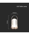 1W oplaadbare LED tafellamp, touch dimbaar - 3-in-1 CCT, French Gold, 1800mAh batterij, hoogte 19cm