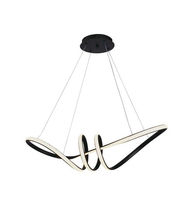 72cm 24W decoratieve LED pendellamp - Zwart, 3240lm, 3000K, IP20, incl. lichtbron
