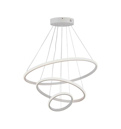 32W LED pendellamp, 3 ringen - Ø60+40+20cm, 3880lm, 3000K, witte afwerking