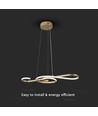 18W decoratieve LED pendellamp - L700x250mm, goud, viool-vormig, 3000K