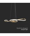18W decoratieve LED pendellamp - L700x250mm, goud, viool-vormig, 3000K