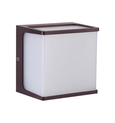 8W LED wandlamp - IP65, bruin, vierkant, incl. lichtbron