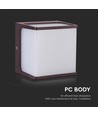 8W LED wandlamp - IP65, bruine behuizing, 4000K, 800lm, 120x120x92mm