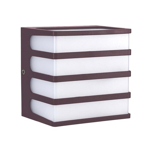 8W LED wandlamp, bruin - IP65, 4000K, vierkant, buiten