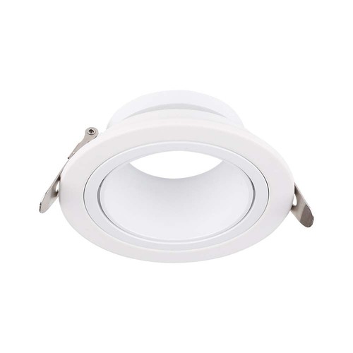 GU10 inbouwspot Diep - Rond, wit, Ø8,75cm, diep design, anti-verblinding