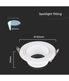 GU10 inbouwspot Diep - Rond, wit, Ø8,75cm, diep design, anti-verblinding