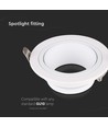 GU10 inbouwspot - Rond, wit, Ø8,75cm, IP20, zonder lichtbron