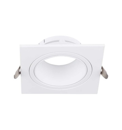 GU10 inbouwspot - Vierkant, wit, gat: 75x75 mm, zonder lichtbron
