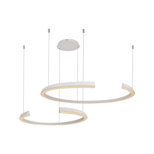 48W LED designer hanglamp - Wit, Triac dimbaar, 5150lm, twee halve manen, 110x80cm