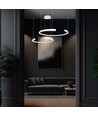 48W LED designer hanglamp - Wit, Triac dimbaar, 5150lm, twee halve manen, 110x80cm