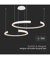 48W LED designer hanglamp - Wit, Triac dimbaar, 5150lm, twee halve manen, 110x80cm