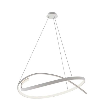 48W LED hanglamp, wit cirkel design - Dimbaar, 5150lm, IP20, verstelbare hoogte 80-120cm