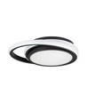 38W LED designer plafondlamp - Zwart, dubbel rond, Ø45cm, 4000K, 4050lm, IP20