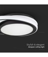38W LED designer plafondlamp - Zwart, dubbel rond, Ø45cm, 4000K, 4050lm, IP20